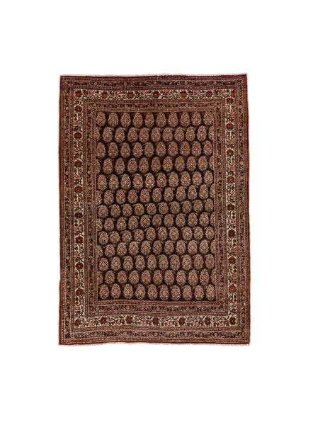 4'2 x 5'9 | Dark Brown Vintage Rug | CE-W-2323