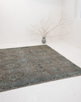 RESERVED | KV | 7'0 x 10'6 | Beautiful Large Blue Vintage Tabriz | V-3729