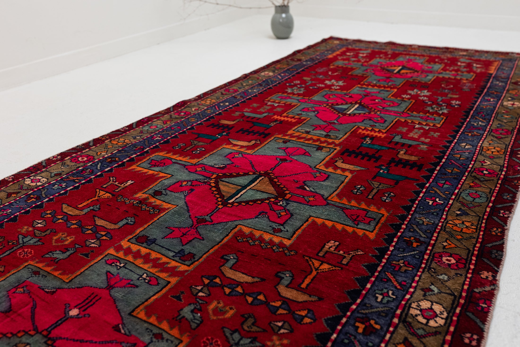 4'4 x 11'3 | Wide Colorful Vintage Runner | R-3016