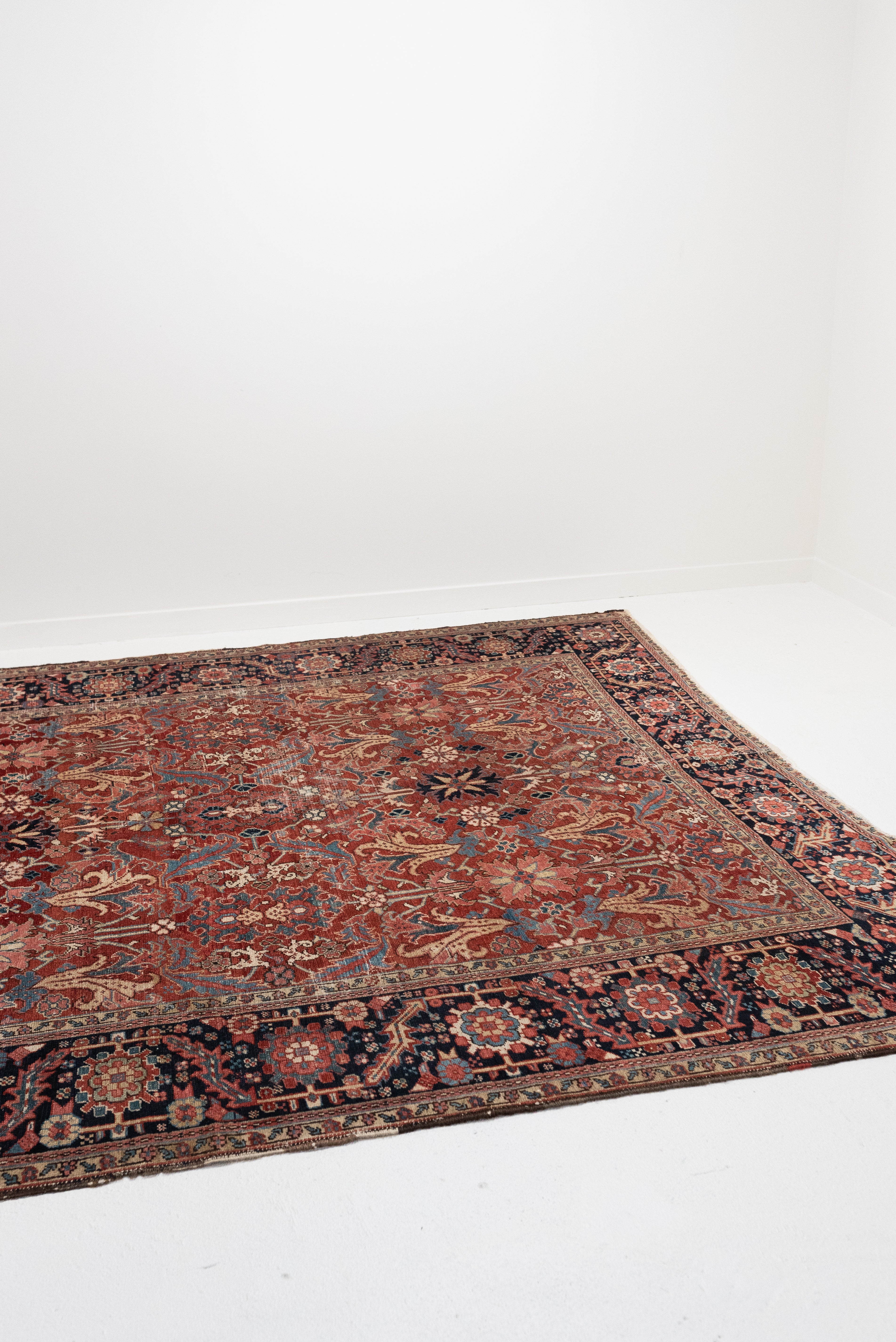 RESERVED | PI | 8'6 x 11'2 | 1940s Red Vintage Rug | Designers CE-D-1936