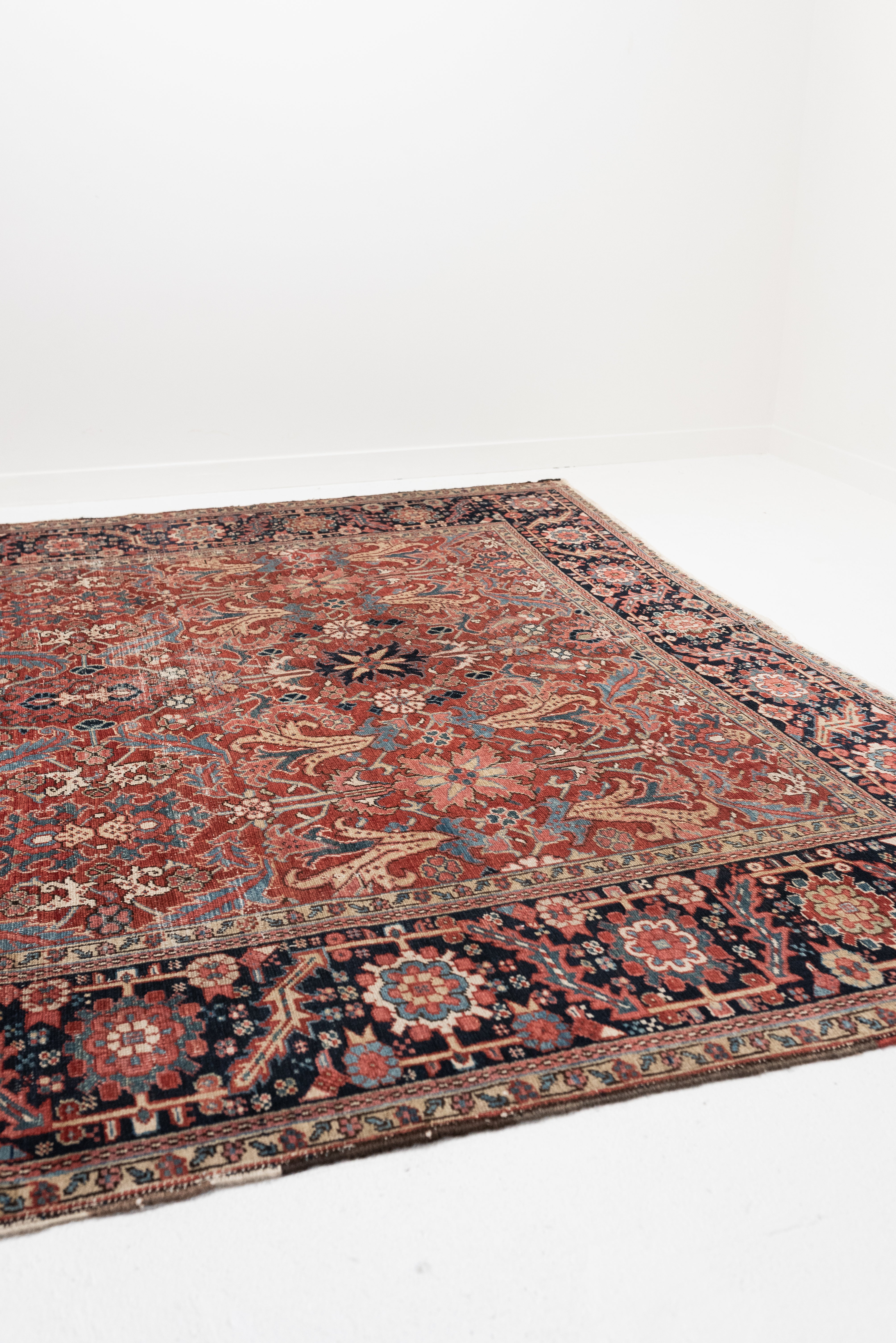 RESERVED | PI | 8'6 x 11'2 | 1940s Red Vintage Rug | Designers CE-D-1936