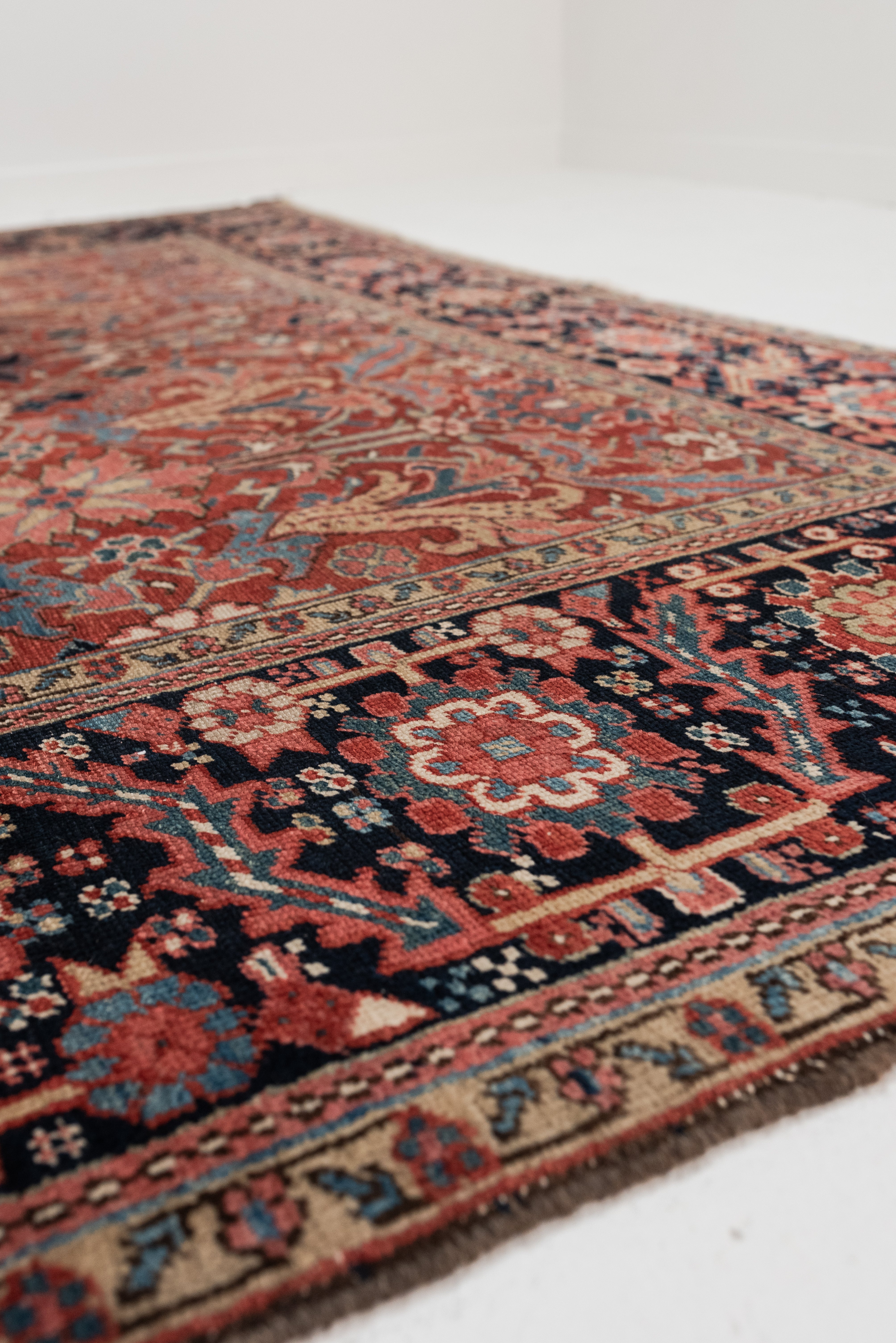 RESERVED | PI | 8'6 x 11'2 | 1940s Red Vintage Rug | Designers CE-D-1936