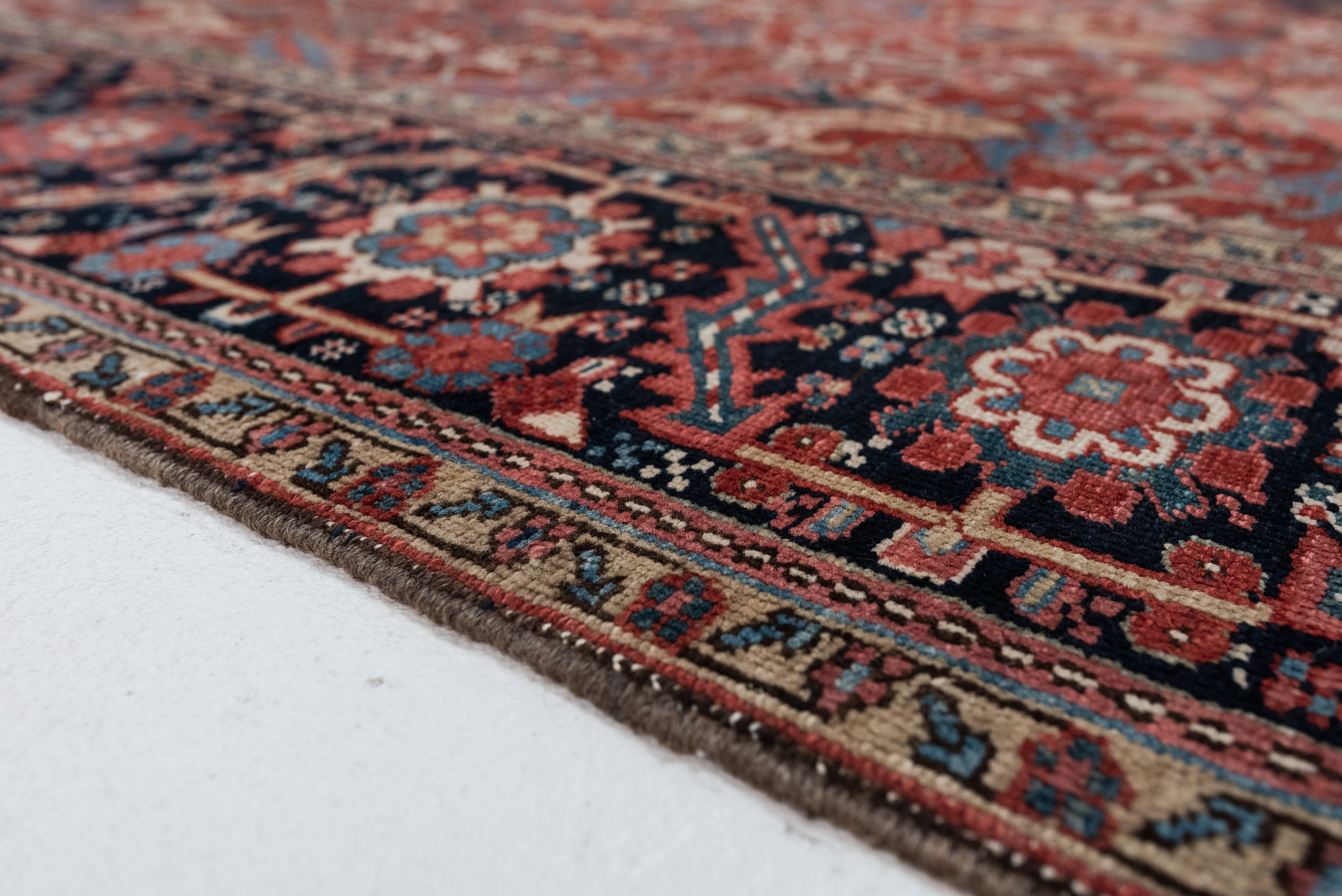 RESERVED | PI | 8'6 x 11'2 | 1940s Red Vintage Rug | Designers CE-D-1936