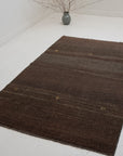 3'11 x 6'7 | Dark Brown Gabbeh Rug | G-3773