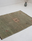 3'7 x 4'10 | Vintage Green Gabbeh Rug | G-3761