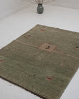 3'7 x 4'10 | Vintage Green Gabbeh Rug | G-3761