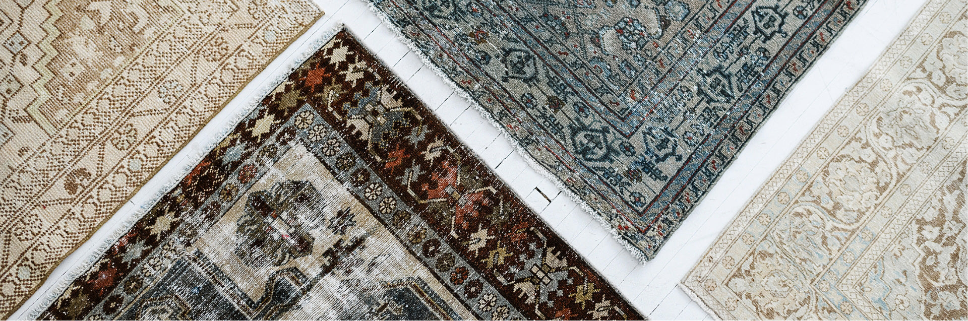 Curio Rugs Vintage Turkish & Persian Rugs Flatlay