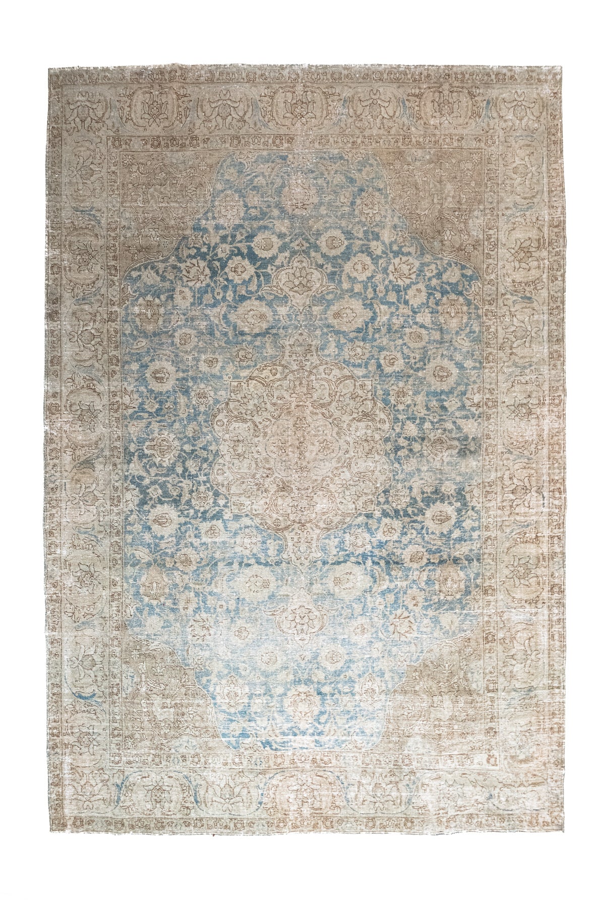 7'9 x 11'5 | Large Blue & Camel Tabriz | D-2641