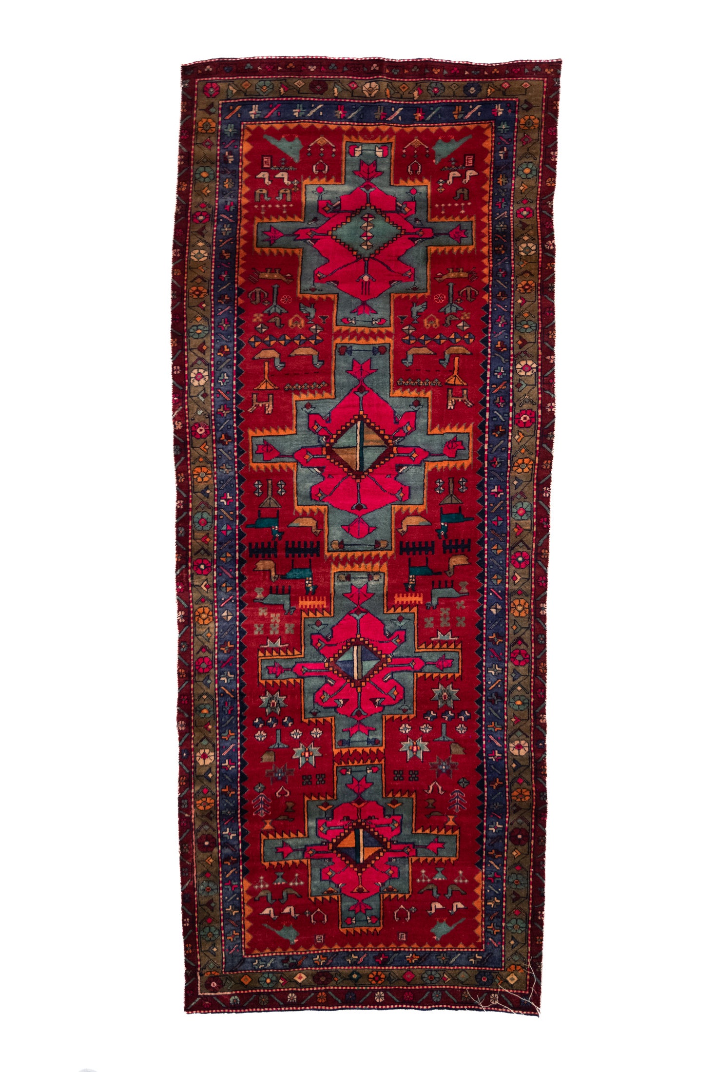 4'4 x 11'3 | Wide Colorful Vintage Runner | R-3016