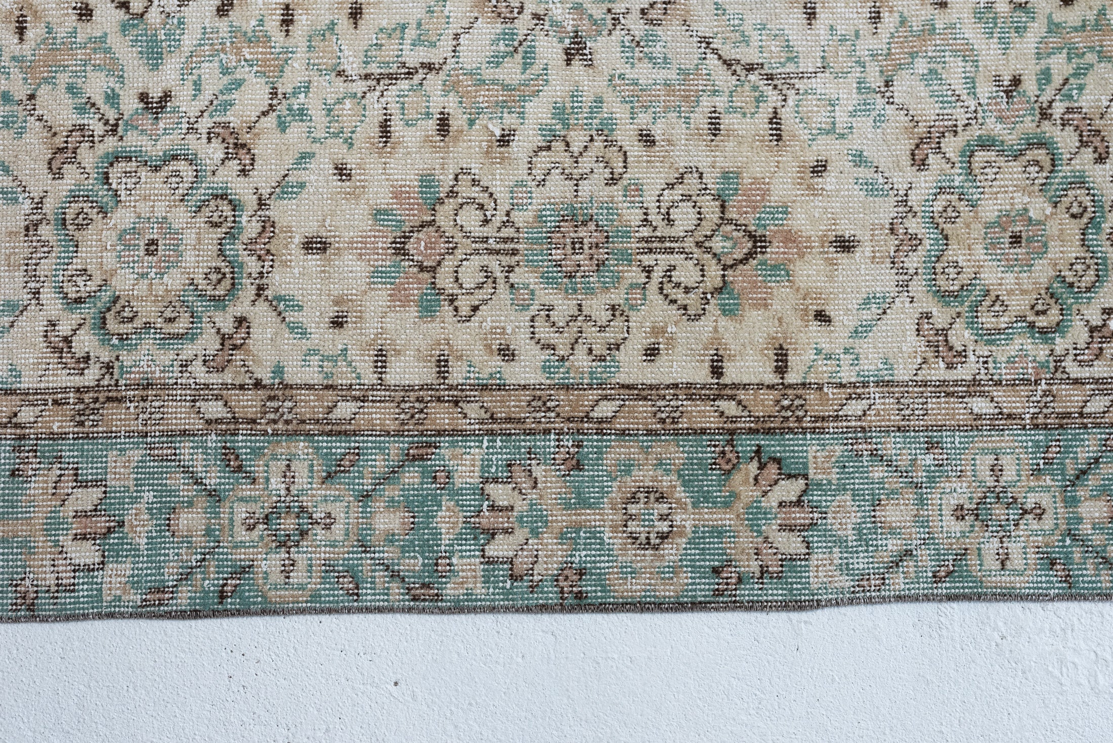 6&#39;2 x 10&#39;0 | Muted Aqua Large Vintage Rug | C-2808