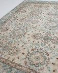 6'2 x 10'0 | Muted Aqua Large Vintage Rug | C-2808