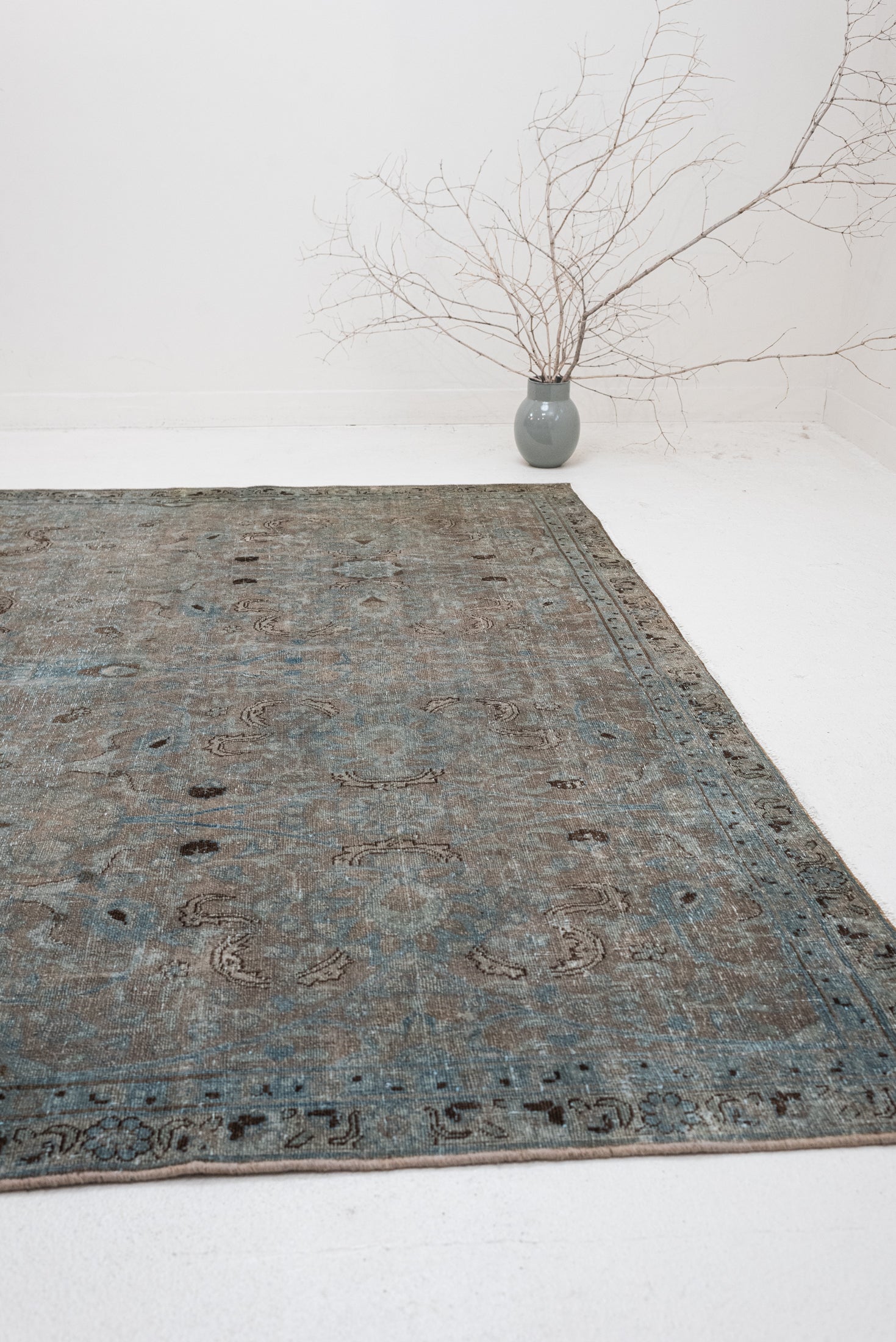 RESERVED | KV | 7'0 x 10'6 | Beautiful Large Blue Vintage Tabriz | V-3729