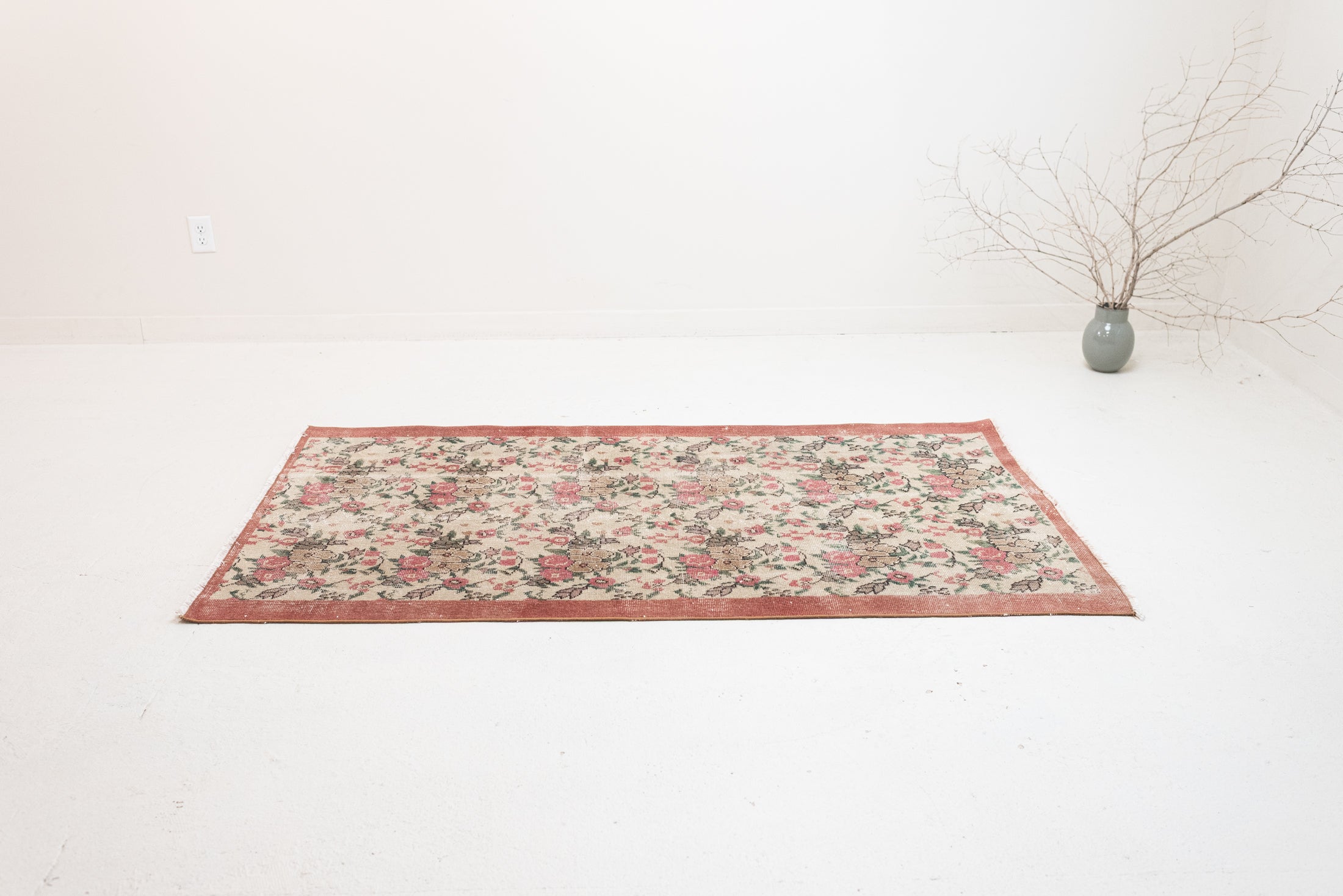 3'8 x 6'5 | Pink Floral Oushak | Orchid