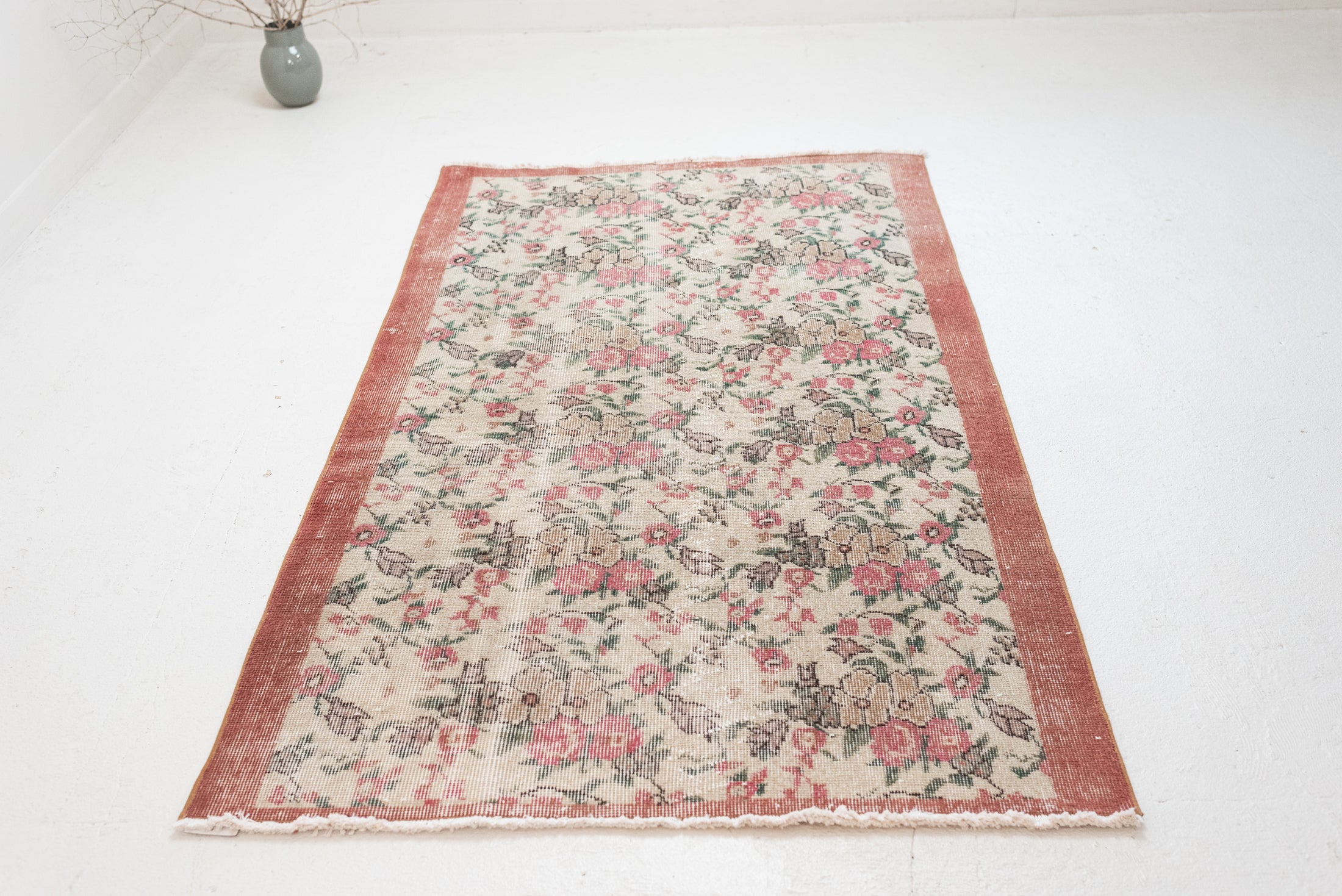 3'8 x 6'5 | Pink Floral Oushak | Orchid