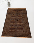 2'10 x 4'10 | Small Brown & Gray Vintage Rug | W-3036