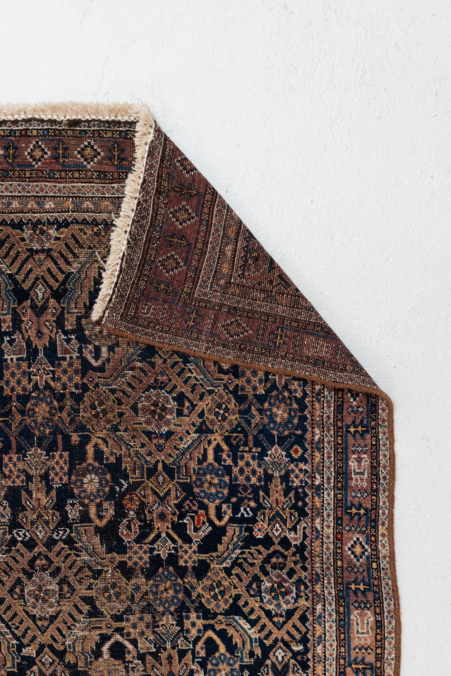 3&#39;4 x 4&#39;4 | Beautiful Blue Small 1930s Afshar Rug | CE-W-3065