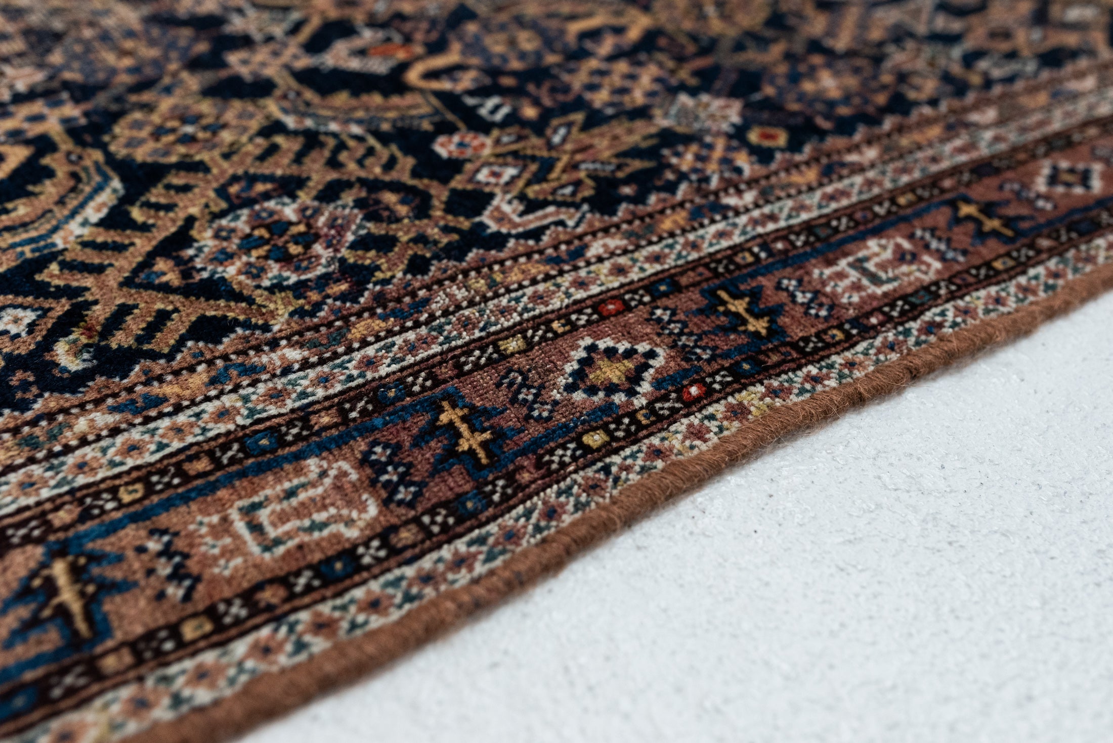 3&#39;4 x 4&#39;4 | Beautiful Blue Small 1930s Afshar Rug | CE-W-3065