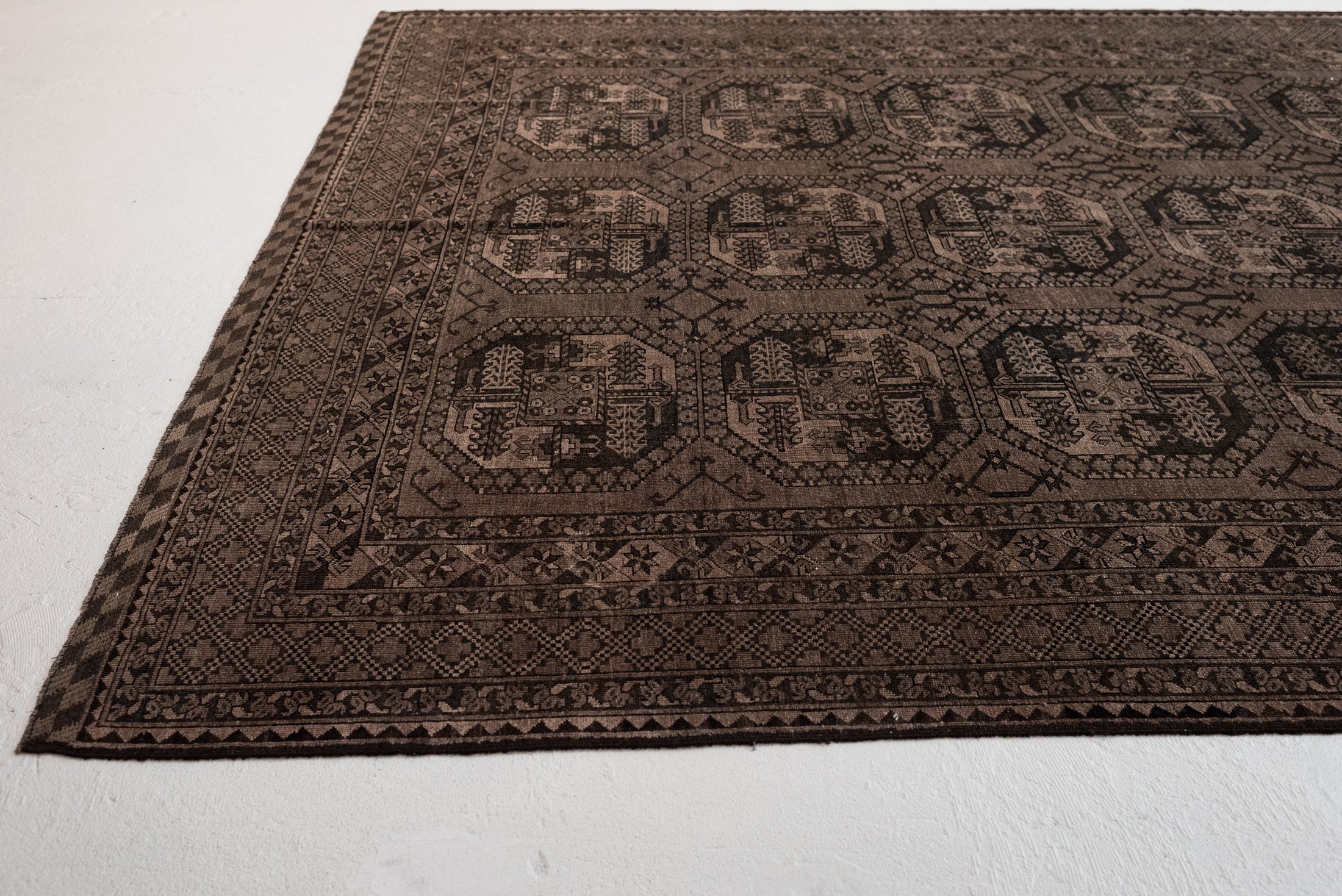 8&#39;10 x 12&#39;0 | Extra Large Brown Afghan Vintage Rug | CE-L-3112