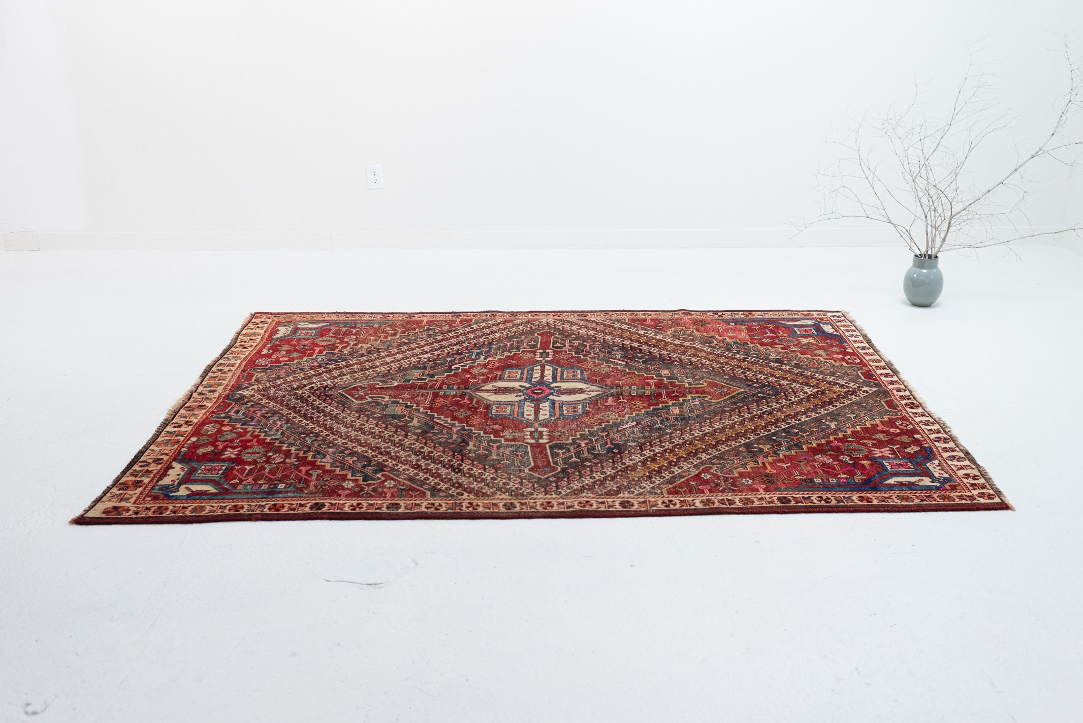 5&#39;9 x 7&#39;10 | Colorful Vintage Hamadan Rug | A-3196