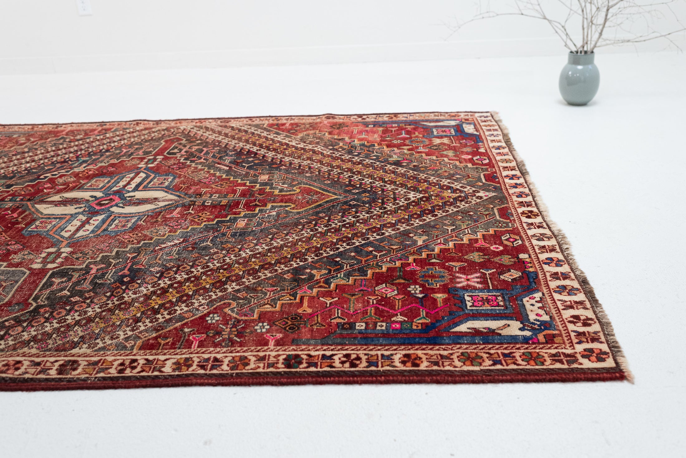 5&#39;9 x 7&#39;10 | Colorful Vintage Hamadan Rug | A-3196