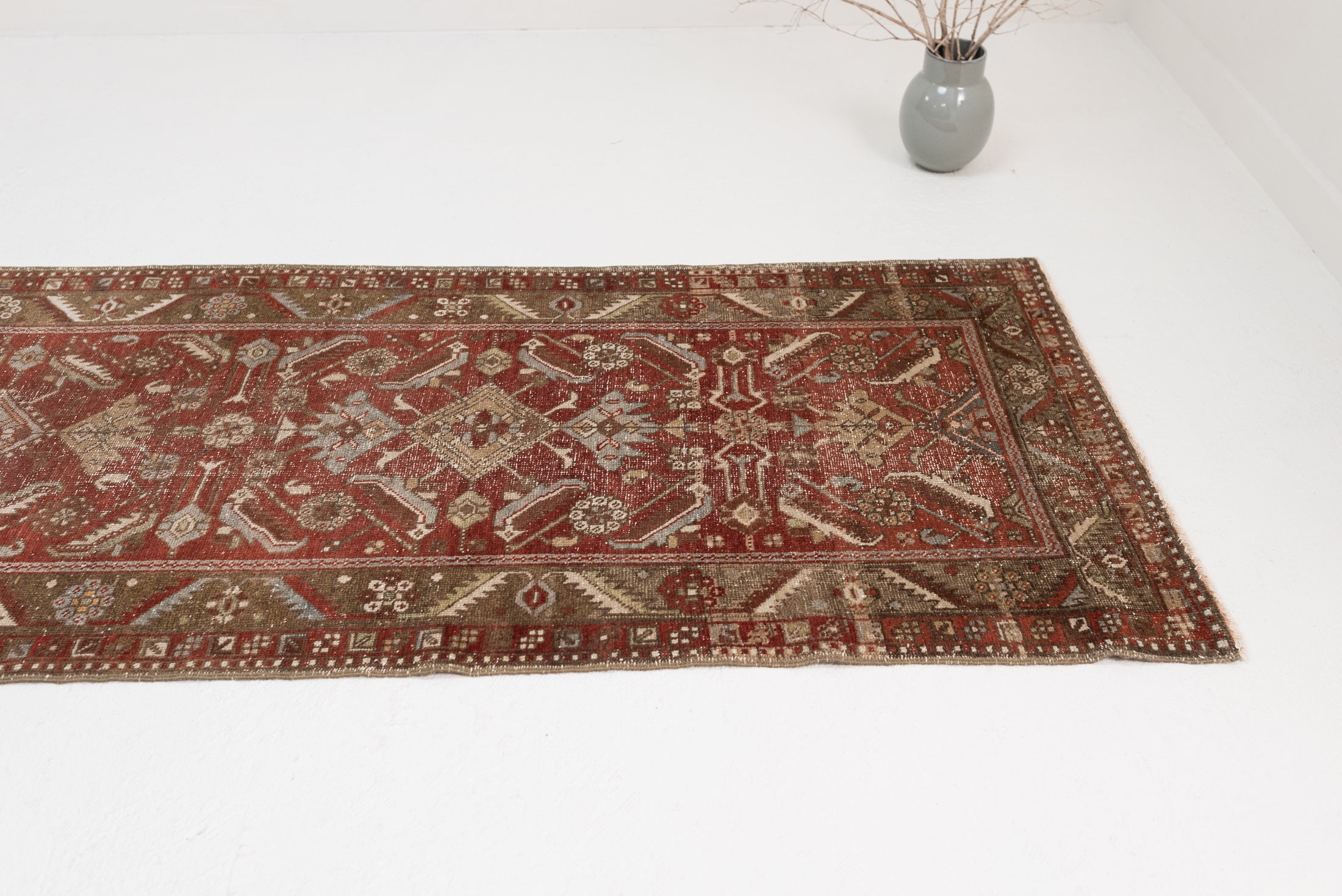 2&#39;9 x 10&#39;11 | Rare Antique Heriz Runner | Designers CE-R-2795