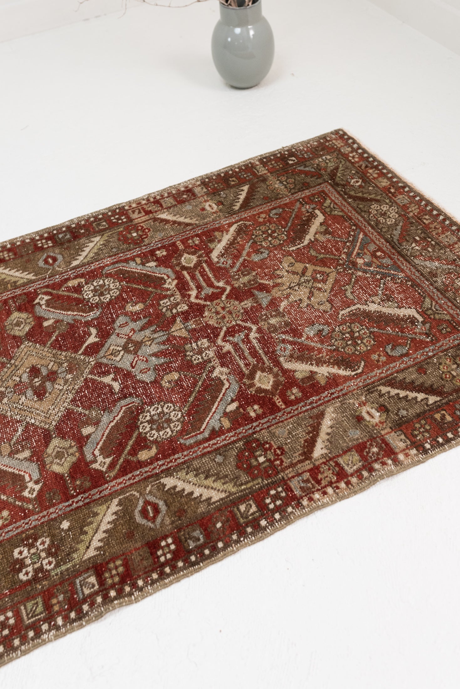 2&#39;9 x 10&#39;11 | Rare Antique Heriz Runner | Designers CE-R-2795