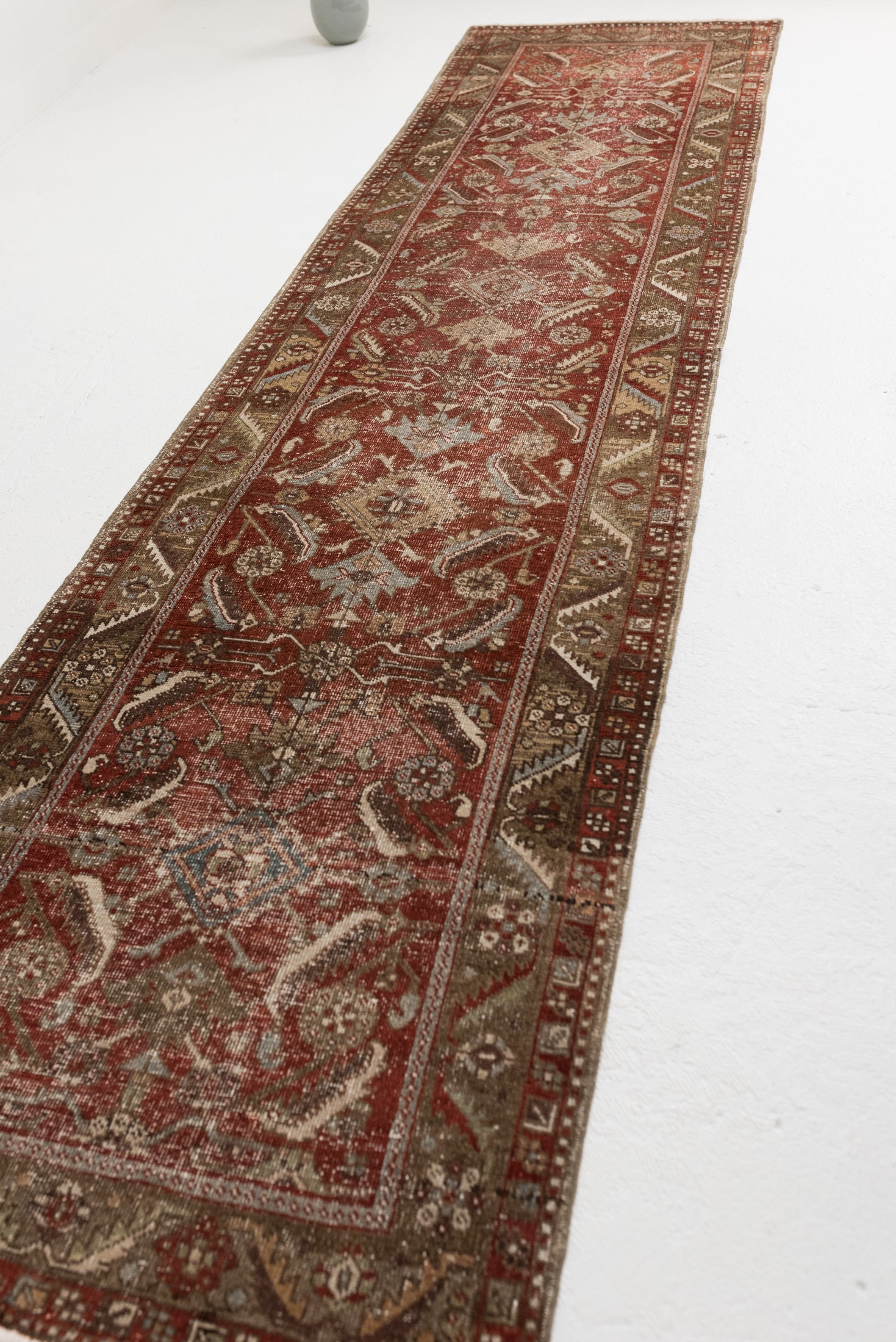 2&#39;9 x 10&#39;11 | Rare Antique Heriz Runner | Designers CE-R-2795