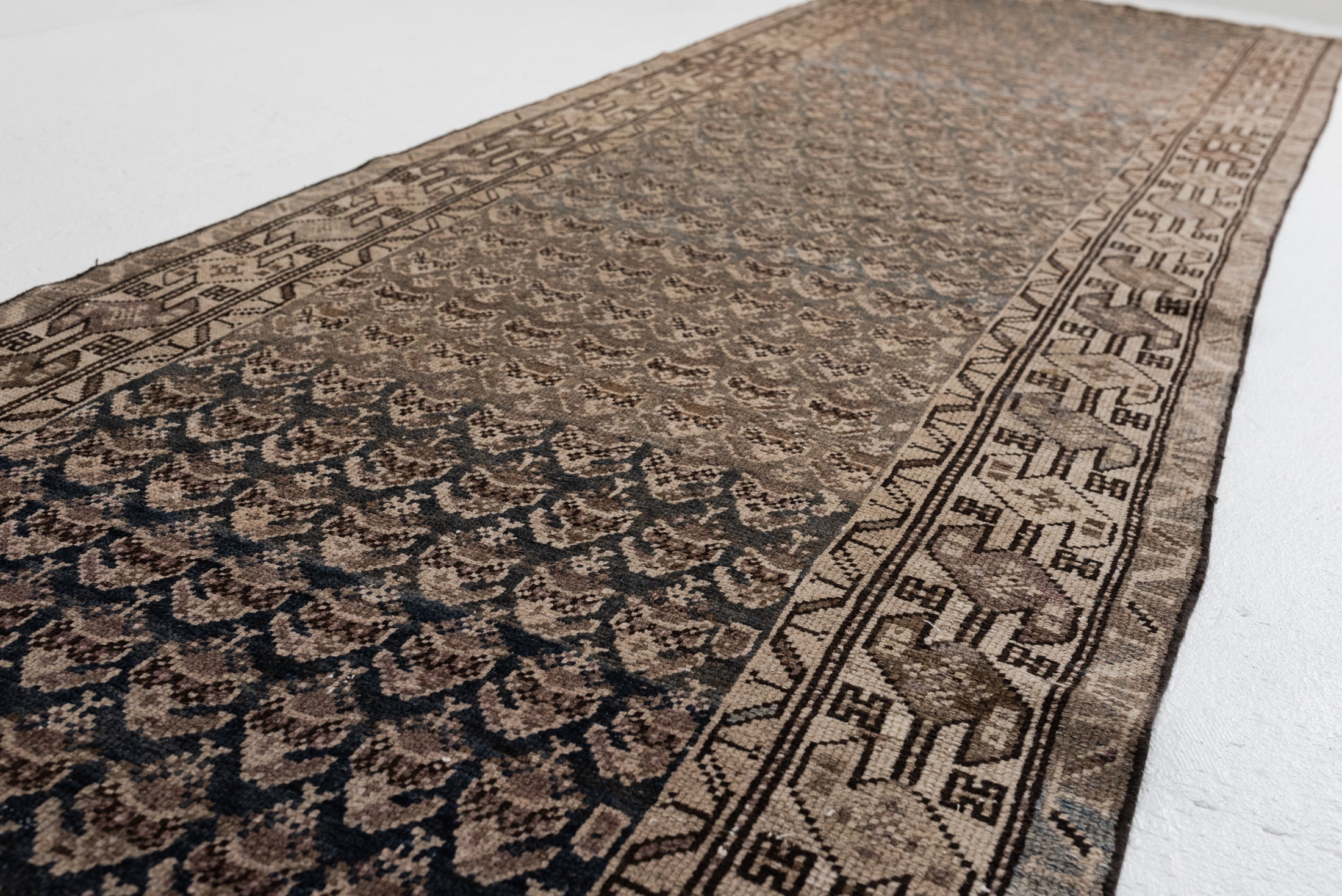 HOLD BW | 3&#39;6 x 12&#39;8 | Dark Blue Antique Malayer Runner | Designers R-2782