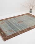 4'6 x 6'10 | Vintage Peacock Gabbeh Rug | G-3783