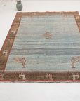 4'6 x 6'10 | Vintage Peacock Gabbeh Rug | G-3783