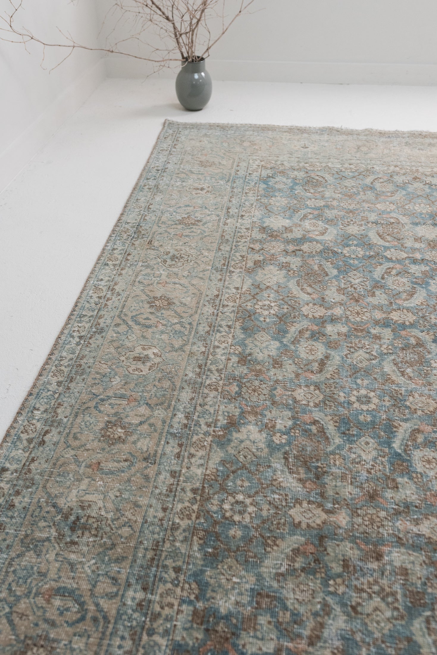 Hold | KS | 9&#39;1 x 12&#39;4 | Beautiful Blue Extra Large Vintage Rug | L-2912