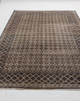 4'8 x 7'5 | Brown Checkered Vintage Rug | N-2919