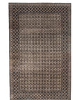 4'8 x 7'5 | Brown Checkered Vintage Rug | N-2919