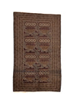 2'10 x 4'10 | Small Brown & Gray Vintage Rug | W-3036