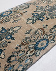 2'5 x 10' | Neutral and Blue Vintage Runner | R-2277